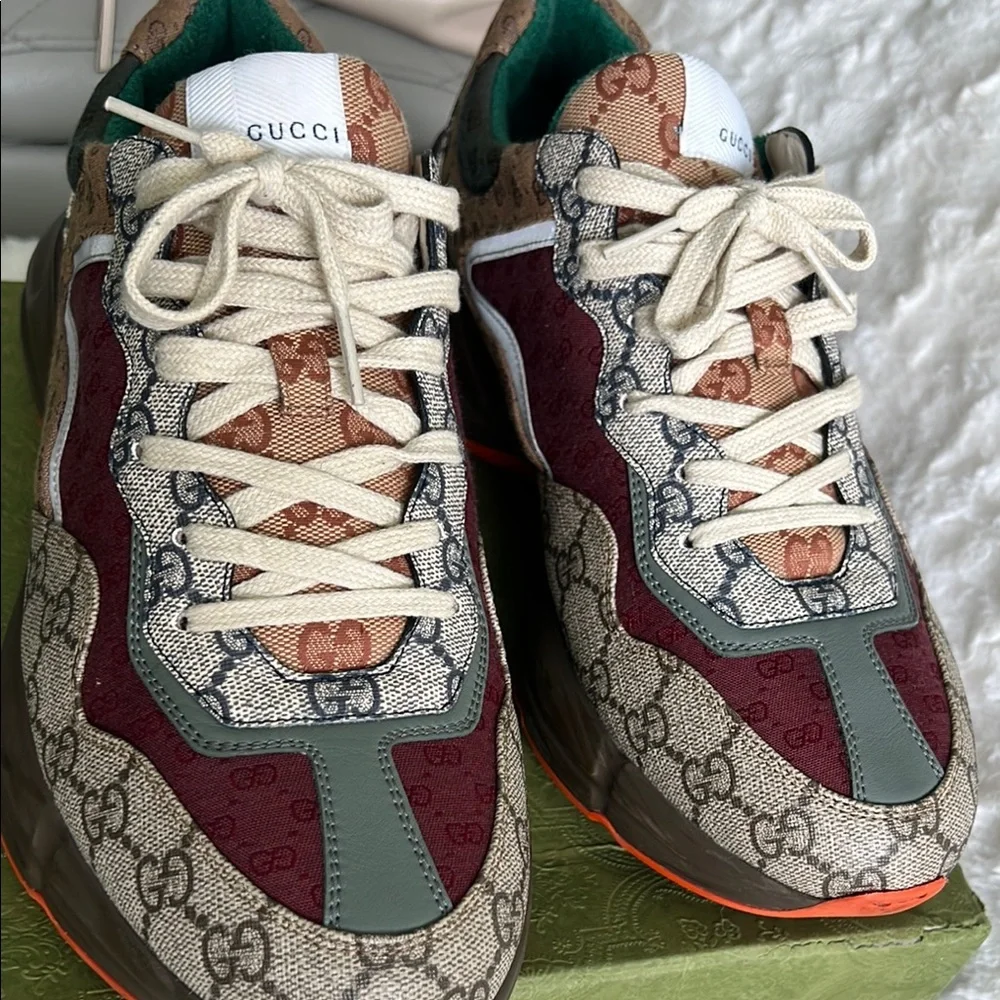 Gucci GG Rhyton Multicolor Sneakers Size 10+ (Fits US 11) Authentic